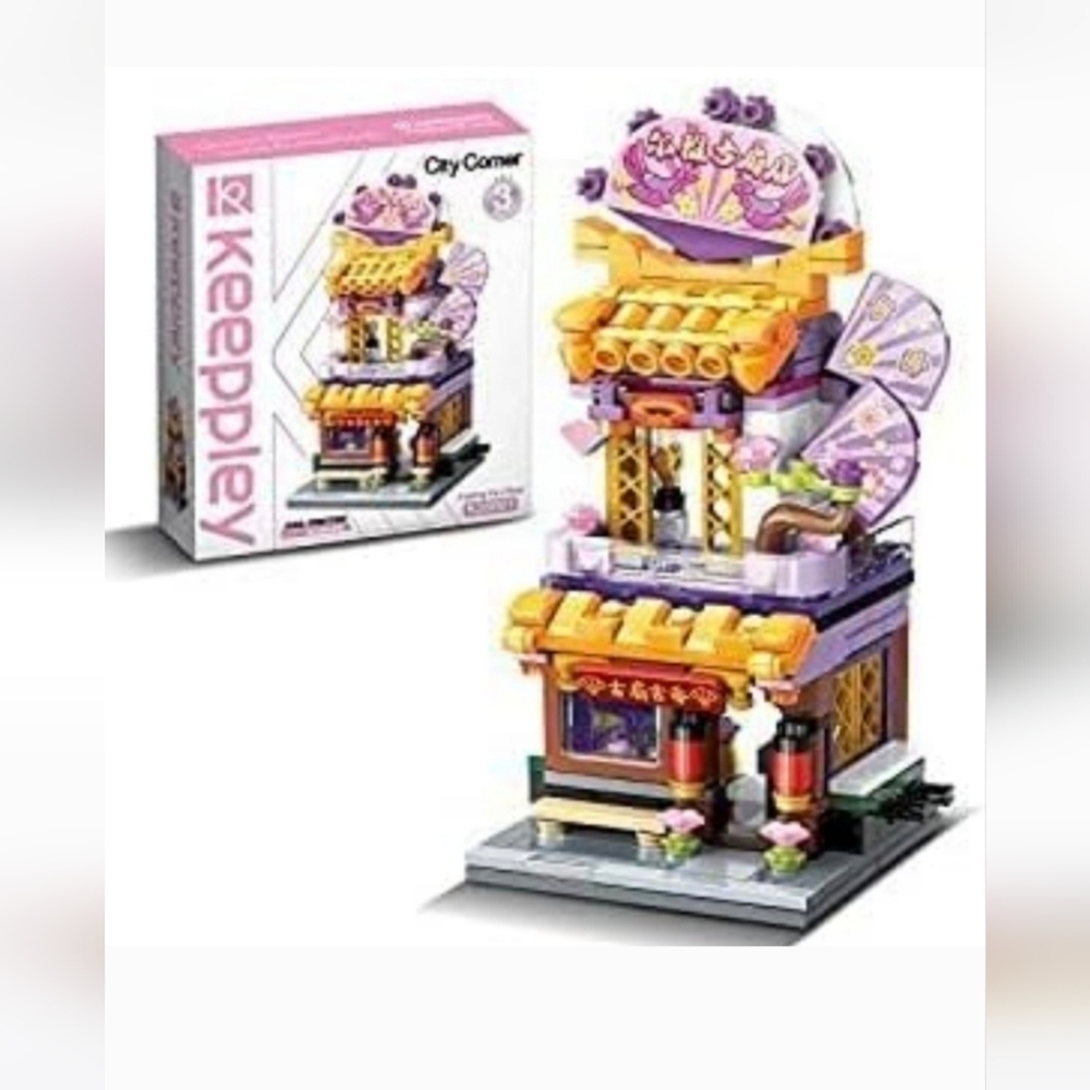 NIB Keeppley City Corner Building Block Toys - Folding Fan Shop Set
